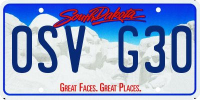 SD license plate 0SVG30