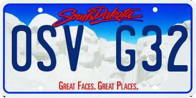 SD license plate 0SVG32