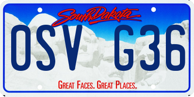 SD license plate 0SVG36