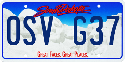 SD license plate 0SVG37