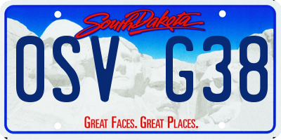 SD license plate 0SVG38
