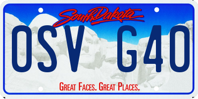 SD license plate 0SVG40