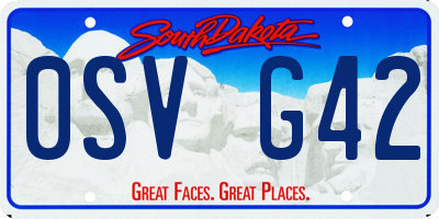 SD license plate 0SVG42