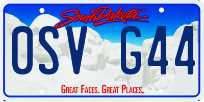 SD license plate 0SVG44