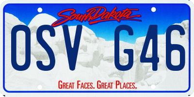 SD license plate 0SVG46