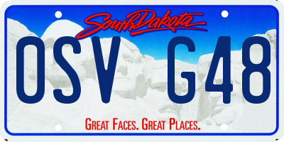 SD license plate 0SVG48