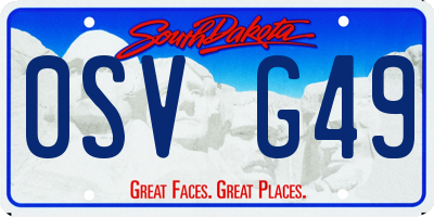 SD license plate 0SVG49