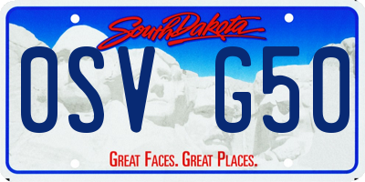 SD license plate 0SVG50