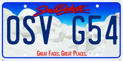 SD license plate 0SVG54