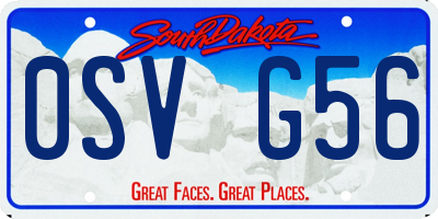SD license plate 0SVG56