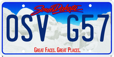 SD license plate 0SVG57