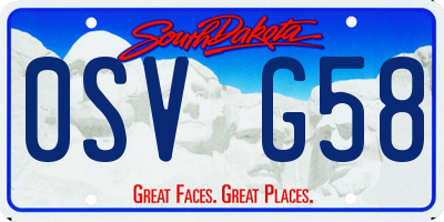 SD license plate 0SVG58