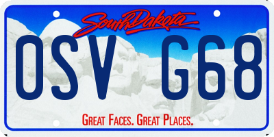 SD license plate 0SVG68