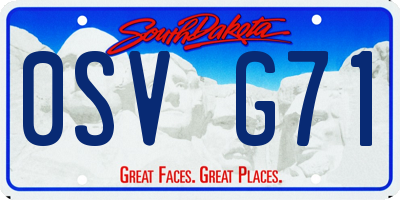 SD license plate 0SVG71
