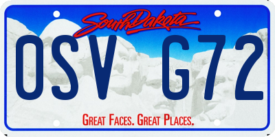 SD license plate 0SVG72