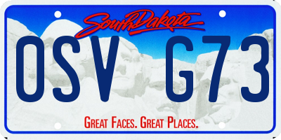 SD license plate 0SVG73