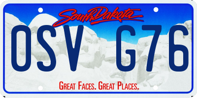 SD license plate 0SVG76