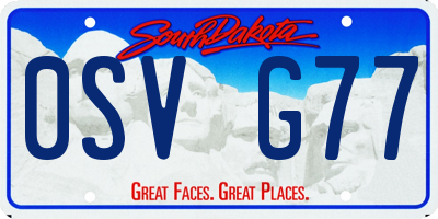 SD license plate 0SVG77