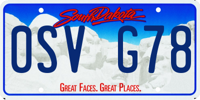 SD license plate 0SVG78