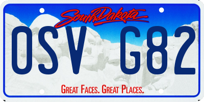SD license plate 0SVG82