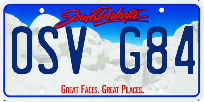 SD license plate 0SVG84