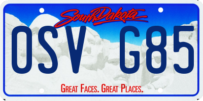 SD license plate 0SVG85