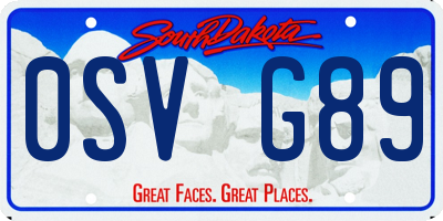 SD license plate 0SVG89