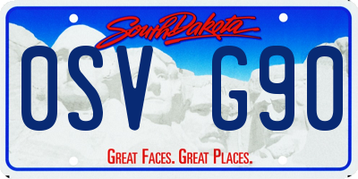 SD license plate 0SVG90