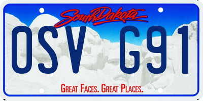 SD license plate 0SVG91
