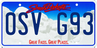 SD license plate 0SVG93