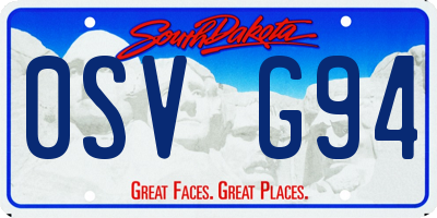 SD license plate 0SVG94