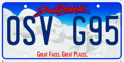 SD license plate 0SVG95