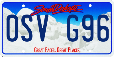 SD license plate 0SVG96