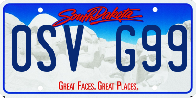 SD license plate 0SVG99