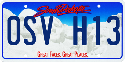 SD license plate 0SVH13