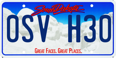 SD license plate 0SVH30