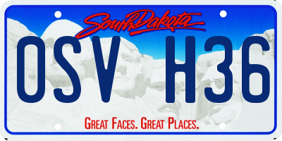 SD license plate 0SVH36