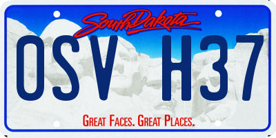 SD license plate 0SVH37