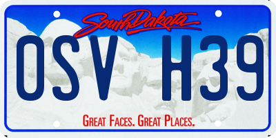 SD license plate 0SVH39