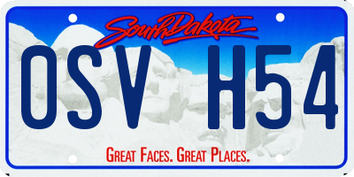 SD license plate 0SVH54