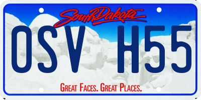 SD license plate 0SVH55