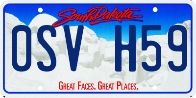 SD license plate 0SVH59