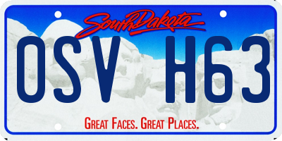 SD license plate 0SVH63
