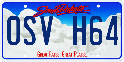 SD license plate 0SVH64