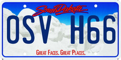 SD license plate 0SVH66