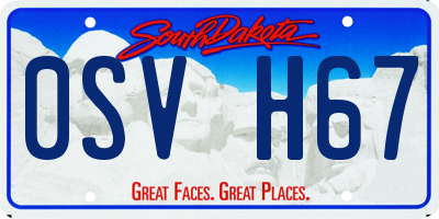 SD license plate 0SVH67