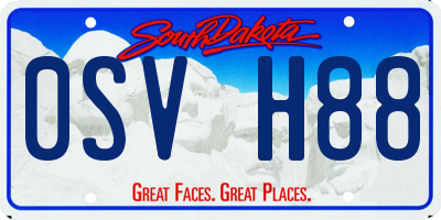 SD license plate 0SVH88