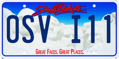 SD license plate 0SVI11