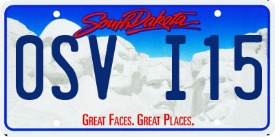 SD license plate 0SVI15