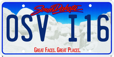 SD license plate 0SVI16